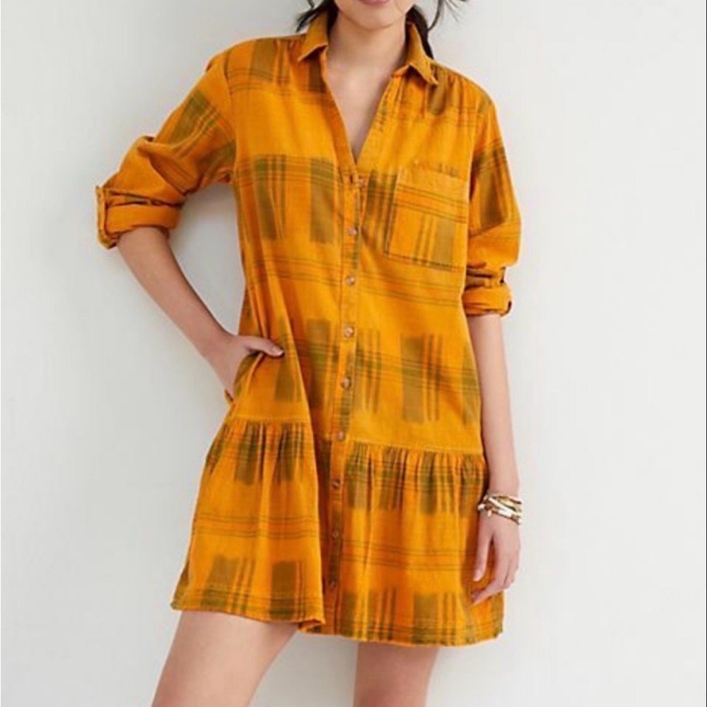 Anthropologie Pilcro Orange Long Sleeve Dress
